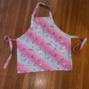 Whimsical Unicorn Kids Apron - Pink and Blue